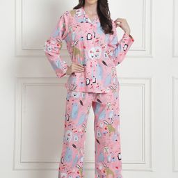 Secret Wish Graphic Printed Pure Cotton Shirt With Pyjamas-image-74