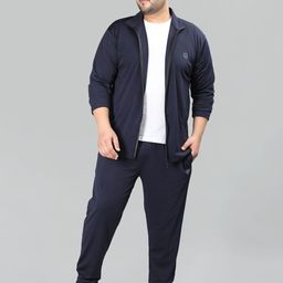 CHKOKKO Plus Size Mock Collar Zipper Sports Gym Tracksuit-image-69