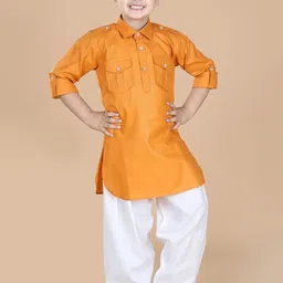 Aj DEZInES Boys Orange Pure Cotton Kurta with Salwar-picture-46