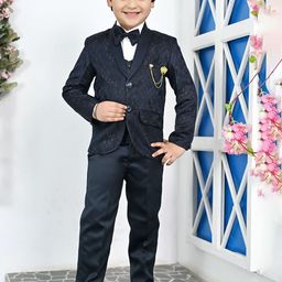 BT DEZINES Boys Single-Breasted Satin Five-Piece Party Suit-image-27