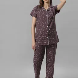 DZZO Abstract Printed Pure Cotton Night suit-picture-23