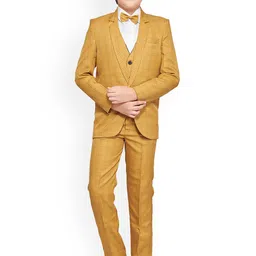 BAESD Boys Checked Single-breasted Party Suit Set-image-91