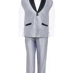 BAESD Boys Single-Breasted Shawl Collar 3 Piece Party Suit-image-51