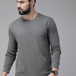 Roadster Men Charcoal Solid Sweatshirt-image-22