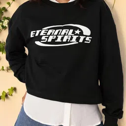 DressBerry 90s Nostalgia Printed Cotton Terry Relaxed Fit Sweatshirts-image-83