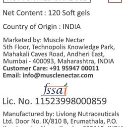 Muscle Nectar Omega-3 Fish Oil Supplement, 2000mg per Serving with EPA (360mg) & DHA (240mg) (120 Soft gels) image 3