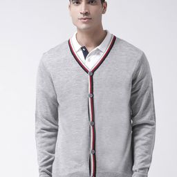 Club York V-Neck Acrylic Cardigan Sweater-image-9