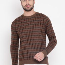 Antony Morato Men Camel Brown & Black Checked Pullover Sweater-picture-29