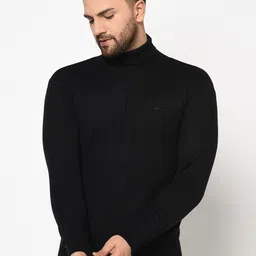 98 Degree North Men Black Solid Marino Wool Pullover Sweater-picture-49