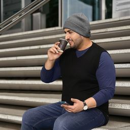 Sztori Men Plus Size Black Solid Sweater-picture-44