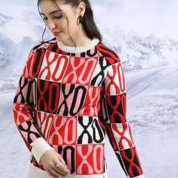 Tokyo Talkies White Self Design Acrylic Pullover Sweater-image-75