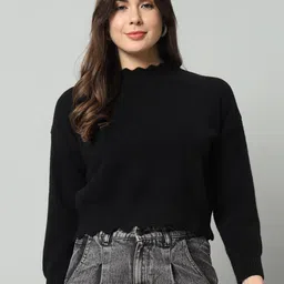 BROOWL Mock Collar Woollen Pullover-image-97