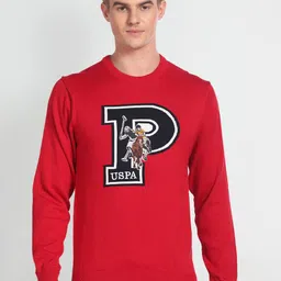 U.S. Polo Assn. Denim Co. Brand Logo Woven Design Cotton Pullover with Applique Detail-picture-22