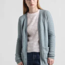 ONLY Ribbed Longline Front Open Sweater-16