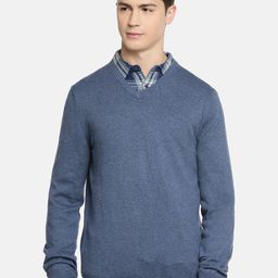Celio Men Blue Solid Pullover-picture-6