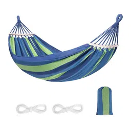 P-Plus International Blue Cotton Hammock Swing-image-55