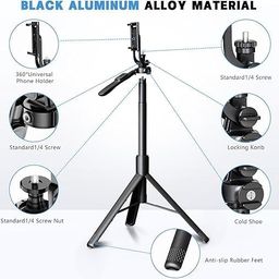 SANCY Selfie Stick, 3-in-1 Selfie Stick, Bluetooth Selfie Stick, Tripod Selfie Stick, Extendable Monopod Tripod with Bluetooth Remote Control Bluetooth Selfie Stick (Black, Remote Included) Pack of 1 image 3