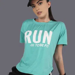 HRX by Hrithik Roshan Women Round Neck Typography Printed T-shirt-picture-5