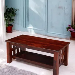 Ikiriya Red Rectangle Shaped Sheesham Wooden Accent Coffee Table-44