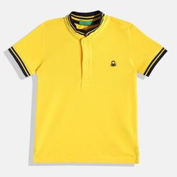 United Colors of Benetton Boys Pure Cotton Mandarin Collar T-shirt-picture-58