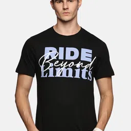 The Roadster Lifestyle Co Ride Beyond Limit Printed Cotton T-Shirt-image-64
