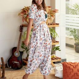 NANGALIA RUCHIRA Plus Size Printed Collar Neck Pure Cotton Top & Mid-Rise Trouser-picture-37
