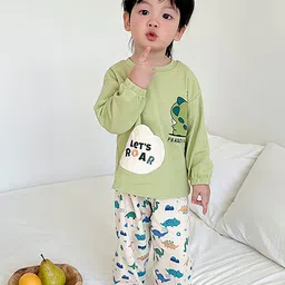 StyleCast x Revolte Boys Green Graphic Printed Pure Cotton T-Shirt & Pyjama-picture-55