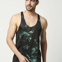 AESTHETIC NATION Men Green Printed Dri-FIT Training or Gym T-shirt-image-57