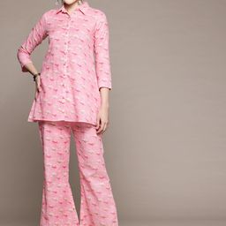 Readiprint Fashions Floral Printed Pure Cotton Tunic & Palazzos-picture-2