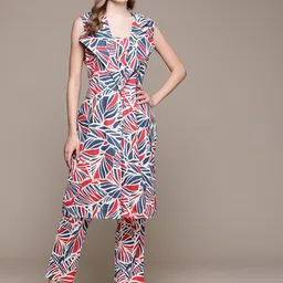 Readiprint Fashions Pure Cotton Ethnic Printed Tunic & Trouser Co-ord Set-image-73