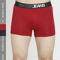 UnderJeans by Spykar Men Pack Of 2 Maroon & Navy Blue Solid Trunk UJEPTC056MAROONNAVYBLUE-picture-28