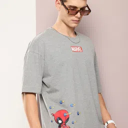 Kook N Keech Marvel Men Graphic Printed Drop-Shoulder Sleeves Oversized T-shirt-image-85