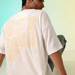 HRX by Hrithik Roshan Men Printed Drop-Shoulder Sleeves Oversized Pure Cotton T-shirt-image-72