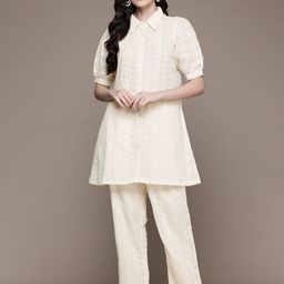 Readiprint Fashions Chikankari Embroidered Pure Cotton Tunic With Palazzos-image-88