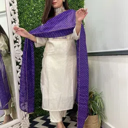 Anni Designer Women Printed Regular Mirror Work Kurta with Trousers & With Dupatta-picture-24