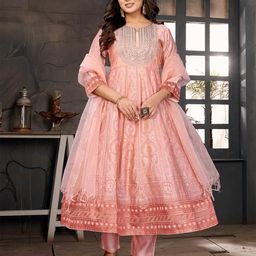 Rangita Women Ethnic Motifs Embroidered Regular Kurta with Trousers & With Dupatta-picture-20