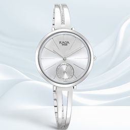 Titan Women Silver-Toned Brass Mother of Pearl Dial & Steel Toned Bracelet Style Straps Analogue Watch-image-26