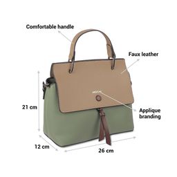 Mochi Colourblocked Oversized Structured Shoulder Bag with Tasselled image 3