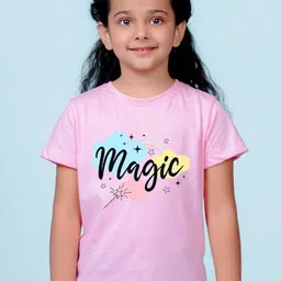 NUSYL Girls Typography Printed Cotton T-shirt-image-19