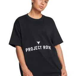 UNDER ARMOUR Women Typography Printed Round Neck Cotton Oversized T-shirt-picture-6