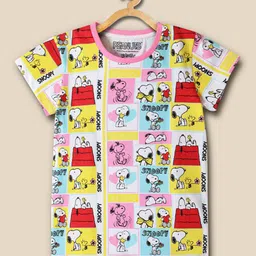 Kids Ville Girls Snoopy Printed Pure Cotton T-shirt-image-36