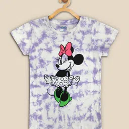 Kids Ville Girls Mickey & Friends With Tie Dye Printed Cotton T-Shirt-image-52