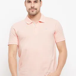 Cantabil Pink Polo Collar Cotton T-shirt-image-54