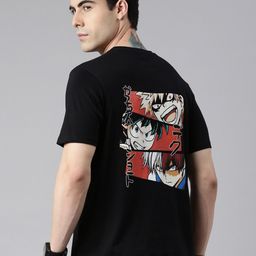 Bushirt Men Black Typography Printed Applique T-shirt-picture-29
