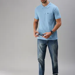 ONN Men Blue Polo Collar T-shirt-image-95