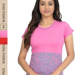 IndiWeaves Pack Of 2 Printed Pure Cotton T-shirts-image-94