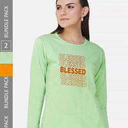 CHOZI Pack Of 2 Typography Printed Cotton T-shirt-picture-6