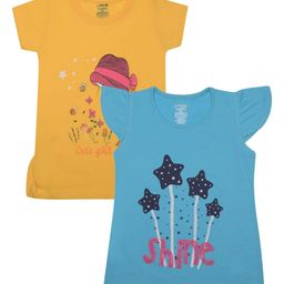 Dollar Champion Kidswear Girls Pack Of 2 Graphic Printed T-shirts-31