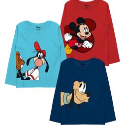 Minicult Boys Pack Of 3 Mickey & Friends Printed Cotton T-shirts-image-96
