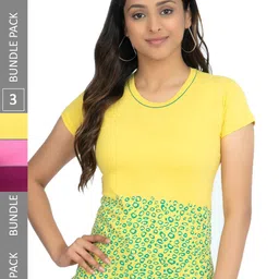 IndiWeaves Pack Of 3 Printed Pure Cotton T-shirts-image-31